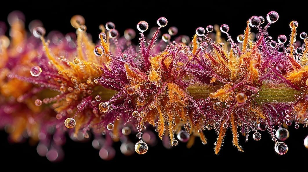 Strongest Weed Strain in Michigan – High THC Cannabis Flower Macro close-up of strongest weed strain in Michigan with dense trichome coverage
