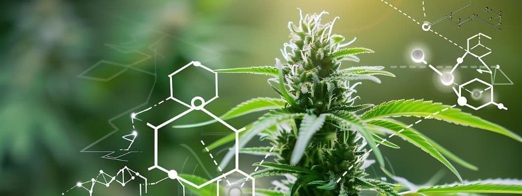 Cannabis Terpenes Guide for Michigan Cannabis Consumers Flowering cannabis plant illustrating cannabis terpenes, aroma compounds, and terpene chemistry in cannabis.